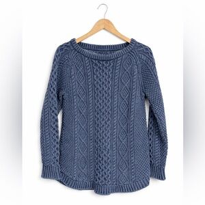 L.L.Bean Signature Fisherman Cable Knit Cotton Tunic Sweater M